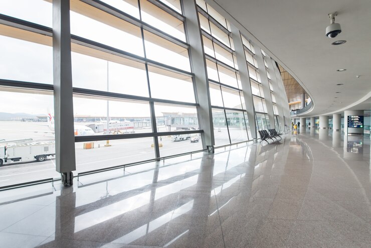 Foto gratuito vidrio terminal de negocio arquitectura caminar