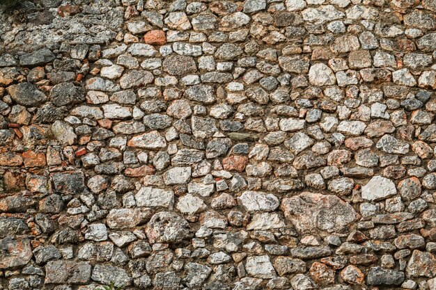 Vieja textura de pared de piedra redonda