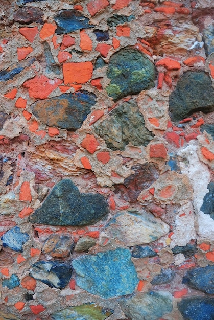 Viejo muro con hermosa piedra de color en St John, Virgin Island.