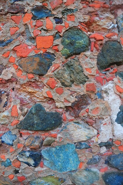 Viejo muro con hermosa piedra de color en St John, Virgin Island.