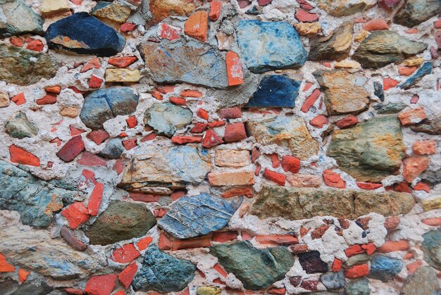Viejo muro con hermosa piedra de color en St John, Virgin Island.