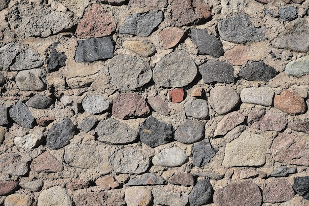 Viejo muro de piedra hecho de fondo de piedras crudas e idea de protector de pantalla