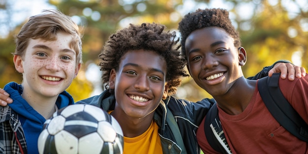 Visión de adolescentes diversos que practican actividades de salud y bienestar para sí mismos y su comunidad