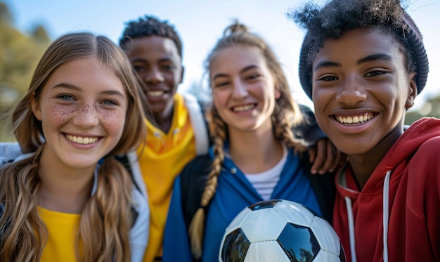 Foto gratuita visión de adolescentes diversos que practican actividades de salud y bienestar para sí mismos y su comunidad