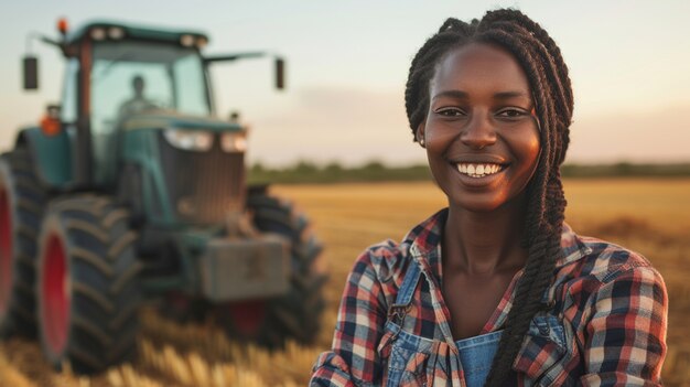 Visión de la mujer que trabaja en el sector agrícola para celebrar el día del trabajo para las mujeres.