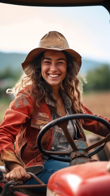 Visión de la mujer que trabaja en el sector agrícola para celebrar el día del trabajo para las mujeres.