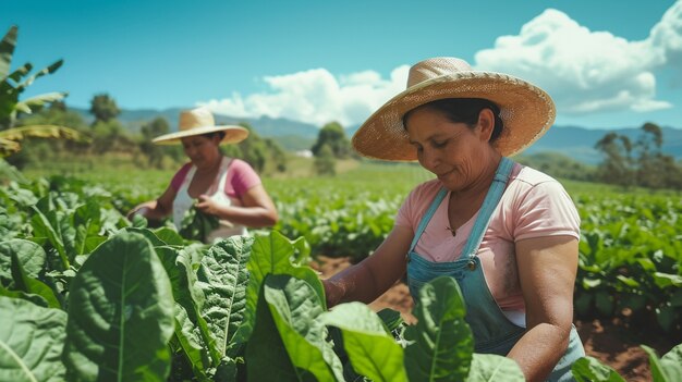 Visión de la mujer que trabaja en el sector agrícola para celebrar el día del trabajo para las mujeres.