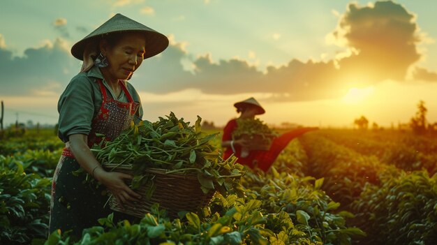 Visión de la mujer que trabaja en el sector agrícola para celebrar el día del trabajo para las mujeres.