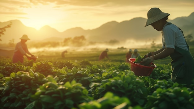 Visión de la mujer que trabaja en el sector agrícola para celebrar el día del trabajo para las mujeres.