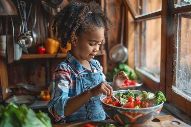 Foto gratuita visión de un niño practicando actividades de salud y bienestar