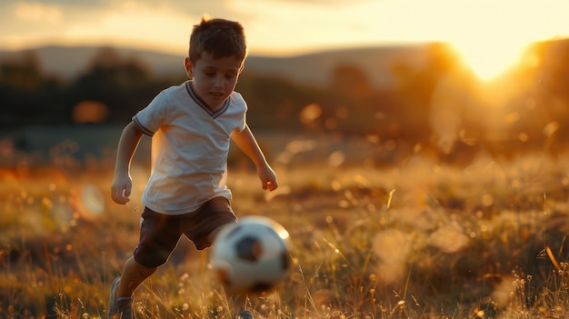 Foto gratuita visión de un niño practicando actividades de salud y bienestar