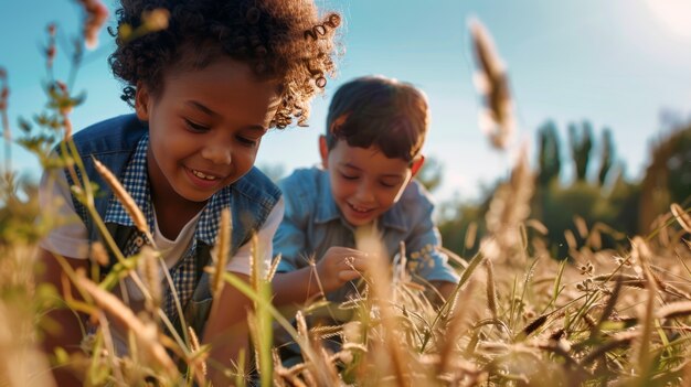 Foto gratuita visión de los niños practicando actividades de salud y bienestar