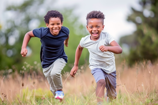 Visión de los niños practicando actividades de salud y bienestar