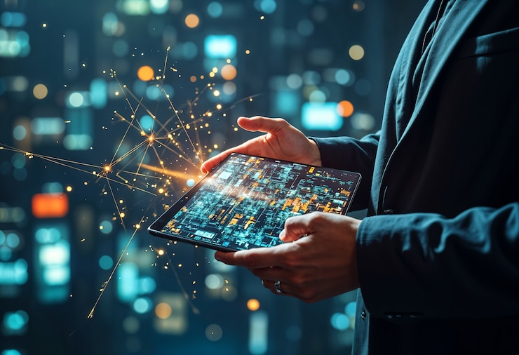 Foto gratuito visiones futuras concepto de negocio y tecnología