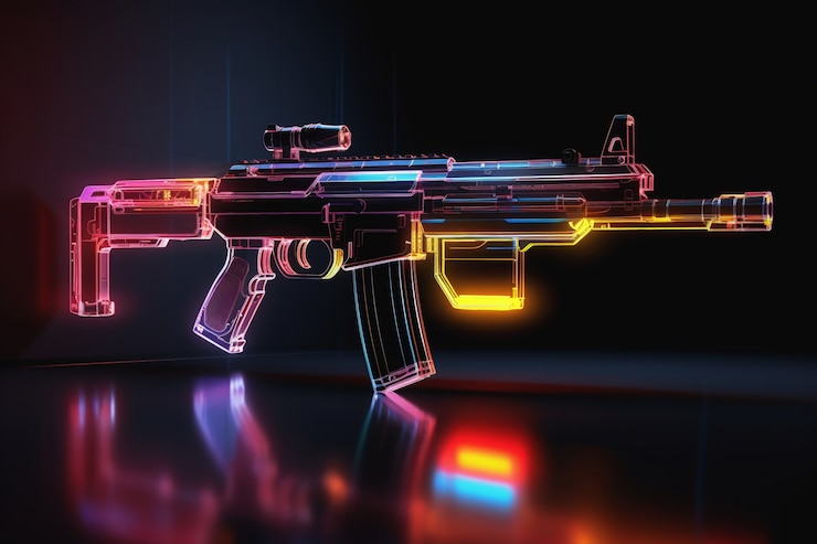 Foto gratuito vista 3d de arma poderosa