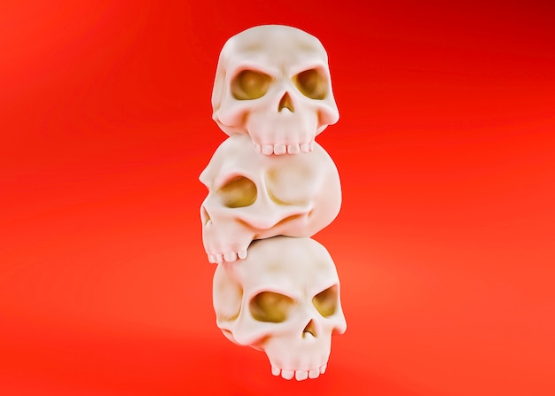 Foto gratuita vista 3d de calaveras