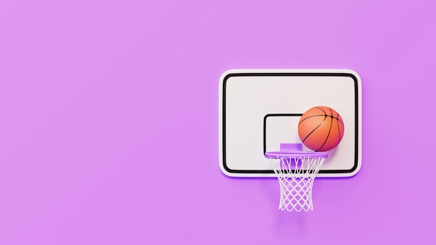 Foto gratuita vista 3d de los elementos esenciales del baloncesto