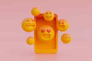 Foto gratuita vista 3d de emoji amarillo