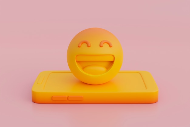 Foto gratuita vista 3d de emoji amarillo