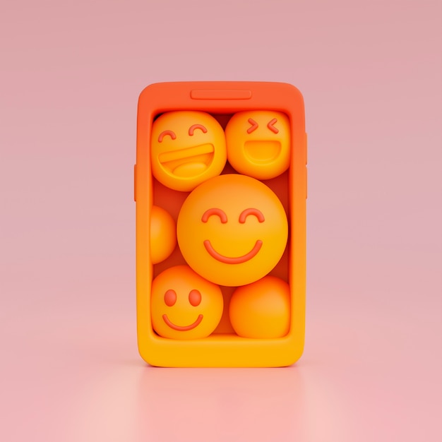 Foto gratuita vista 3d de emoji amarillo