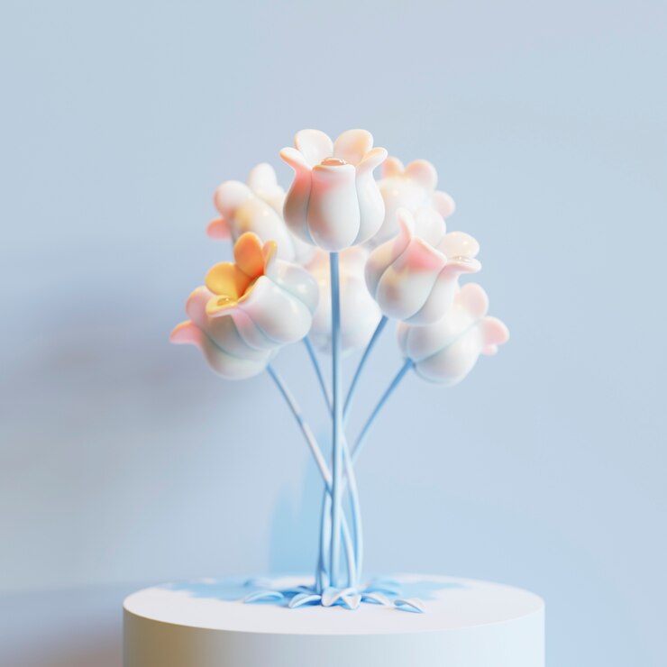 Foto gratuito vista 3d de flores florecientes