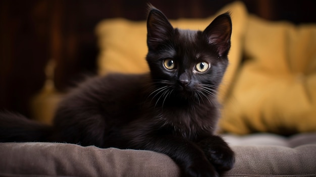 Foto gratuita vista del adorable gatito dentro de la casa