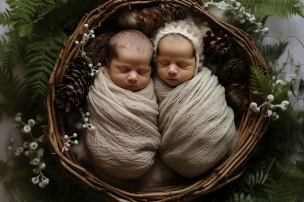 Foto gratuita vista de adorables bebés recién nacidos