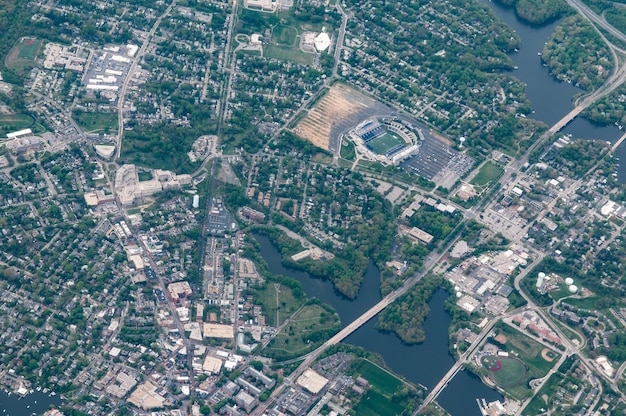 Foto gratuita vista aérea de la academia naval de estados unidos, annapolis, maryland