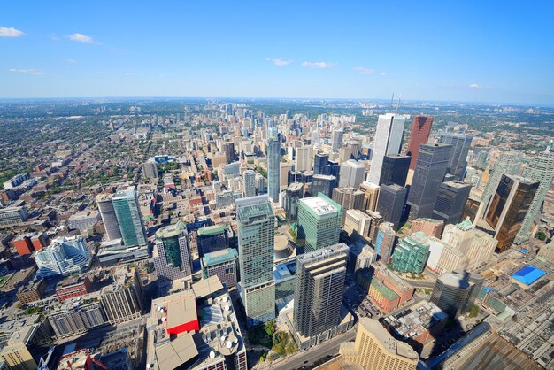 Vista aérea de la arquitectura urbana de Toronto.