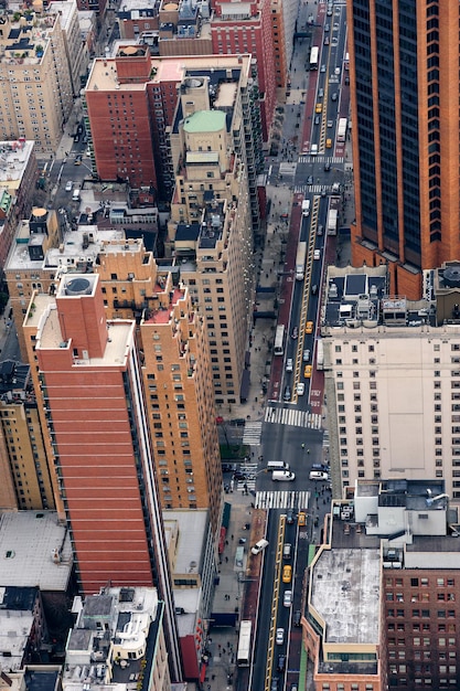 Vista aérea de la calle Manhattan de Nueva York