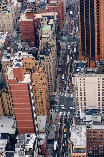 Vista aérea de la calle Manhattan de Nueva York