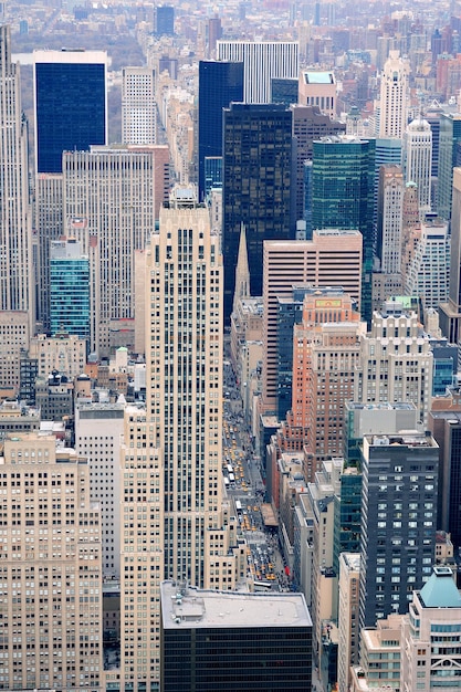 Foto gratuita vista aérea de la calle manhattan de nueva york