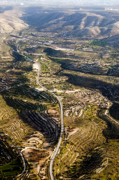 Foto gratuita vista aérea en los campos de la granja