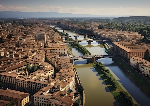 Foto gratuita vista aérea de la ciudad por agua