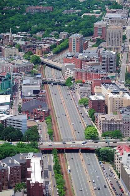 Vista aérea de la ciudad de boston