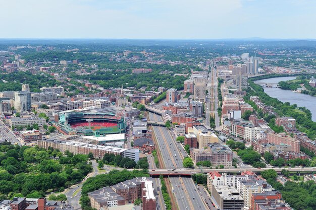 Vista aérea de la ciudad de boston