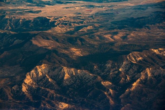 Vista aérea del desierto
