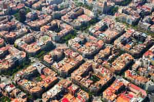 Foto gratuita vista aérea del distrito de eixample. barcelona, ​​españa