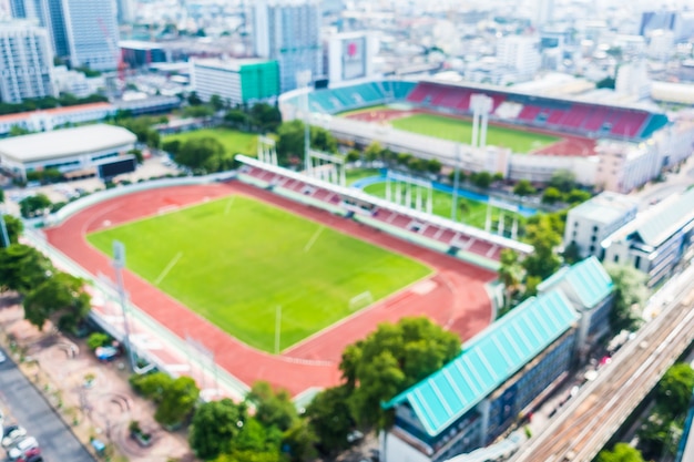 Vista aérea de un estadio de atletismo