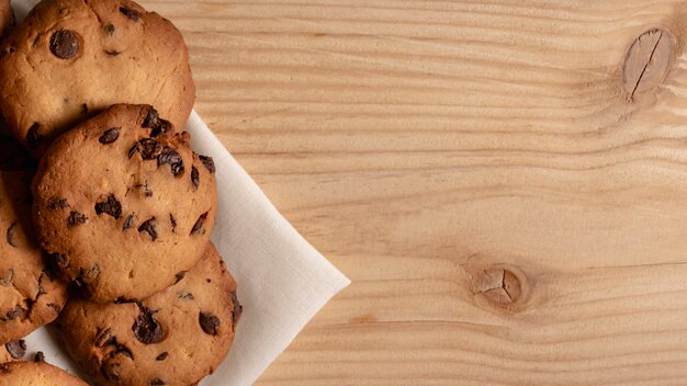 Vista aérea de galletas de té