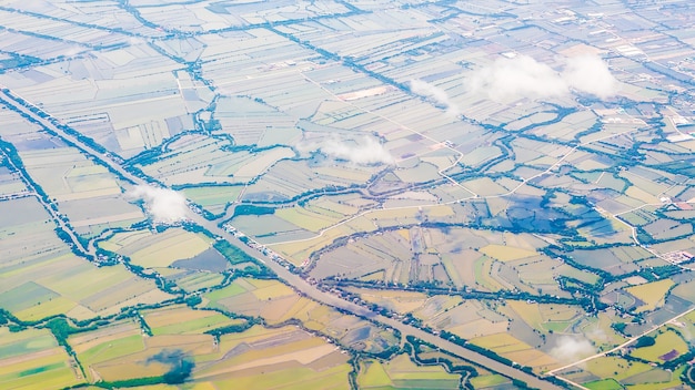 Vista aérea de la granja