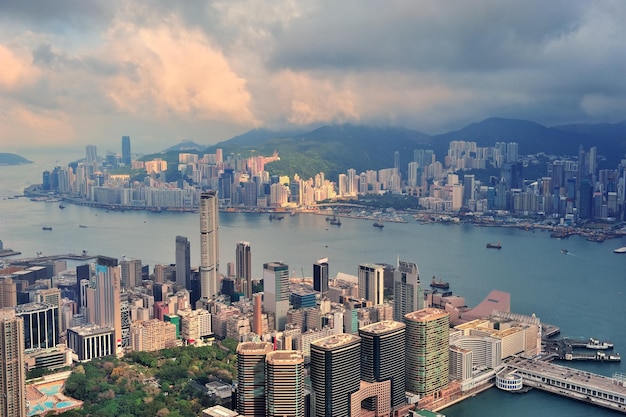 Vista aérea de Hong Kong