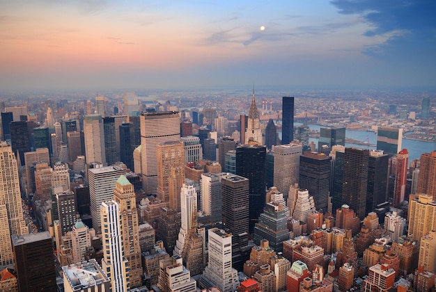 Vista aérea del horizonte de Manhattan de Nueva York