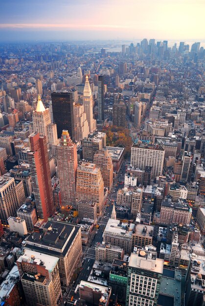 Vista aérea del horizonte de Manhattan de Nueva York