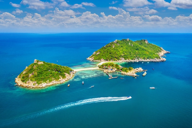 Vista aérea de la isla de Koh NangYuan en Surat Thani, Tailandia