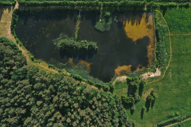 Vista aérea del lago