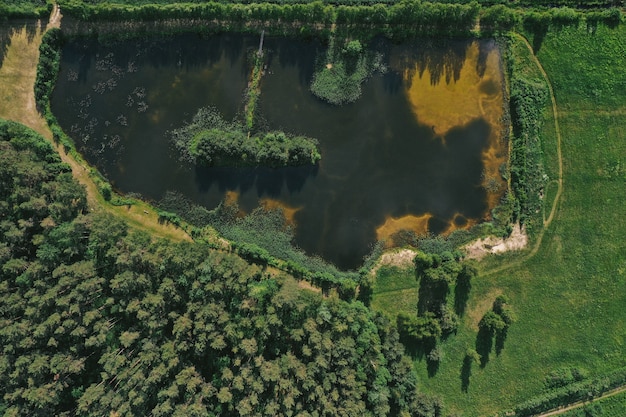 Vista aérea del lago