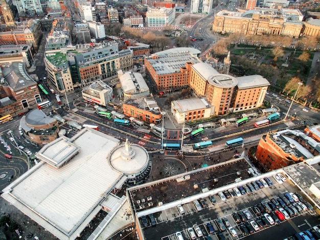 Vista aérea del Liverpool desde un punto de vista Reino Unido