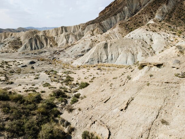 Vista aérea del paisaje de las montañas