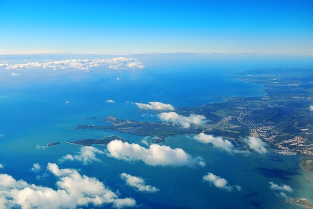 Vista aérea de Santo Tomás en las Islas Vírgenes.